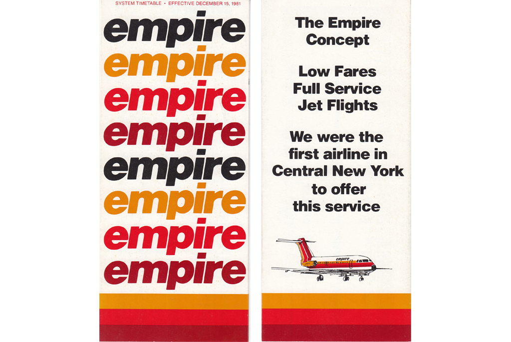 Cover and back of schedule from December 15, 1981