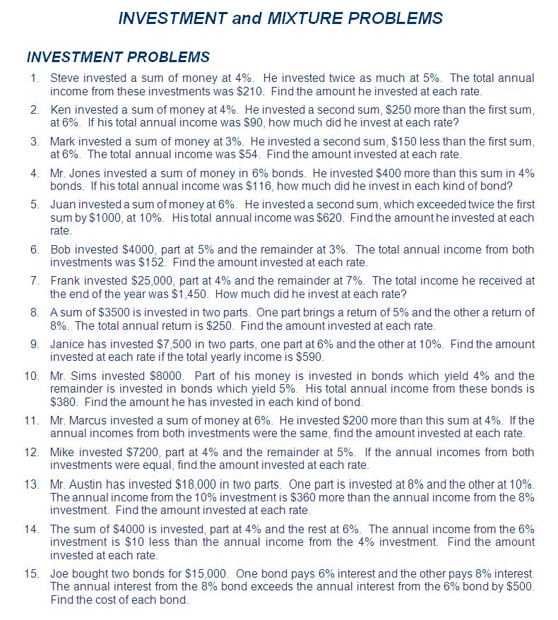 Investment Problems