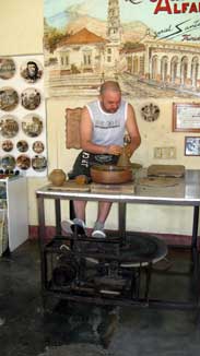 Potter in his studio