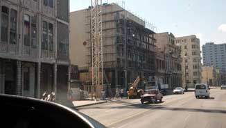 Restoration project along the Malecón, which is the a broad esplanade, roadway and seawall which stretches for 8 km (4 miles) along the coast in Havana.