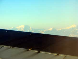 View out of window of plane