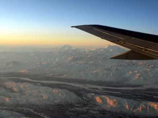 View out of window of plane