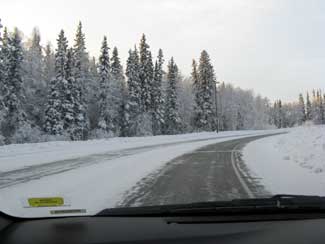 Fairbanks snowy road