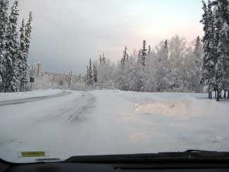 Fairbanks snowy road